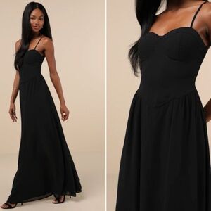 LULU's Prom Wedding Bridesmaid Sexy Chic Elegant Bustier Romantic Flowy Maxi